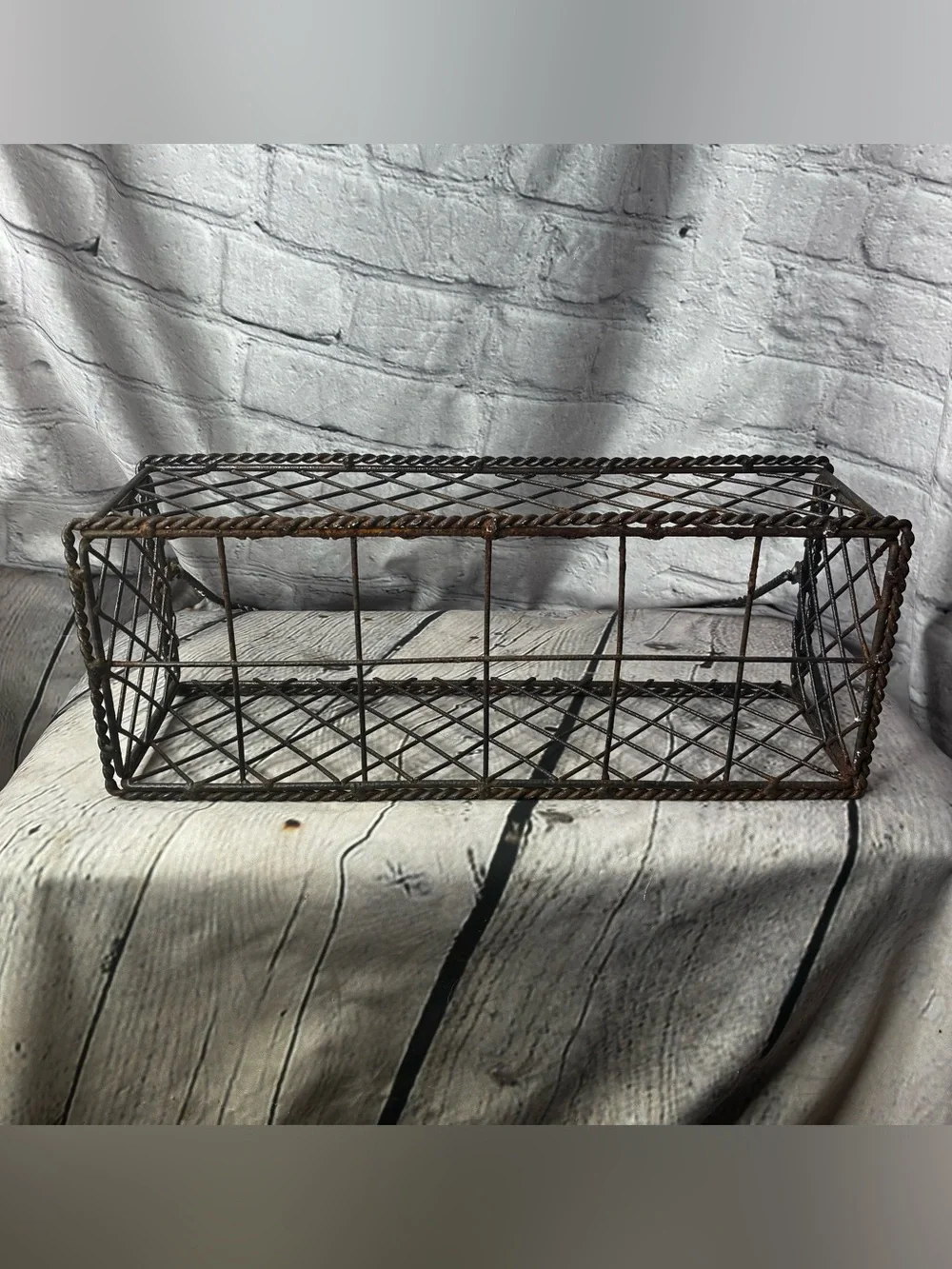 Retro French Country Rustique Metal Wire Basket Utility Caddy Multipurpose GUC
